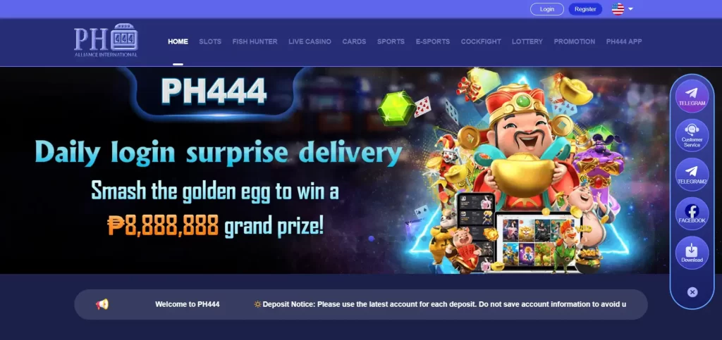 Note that when logging into your account at Ph444